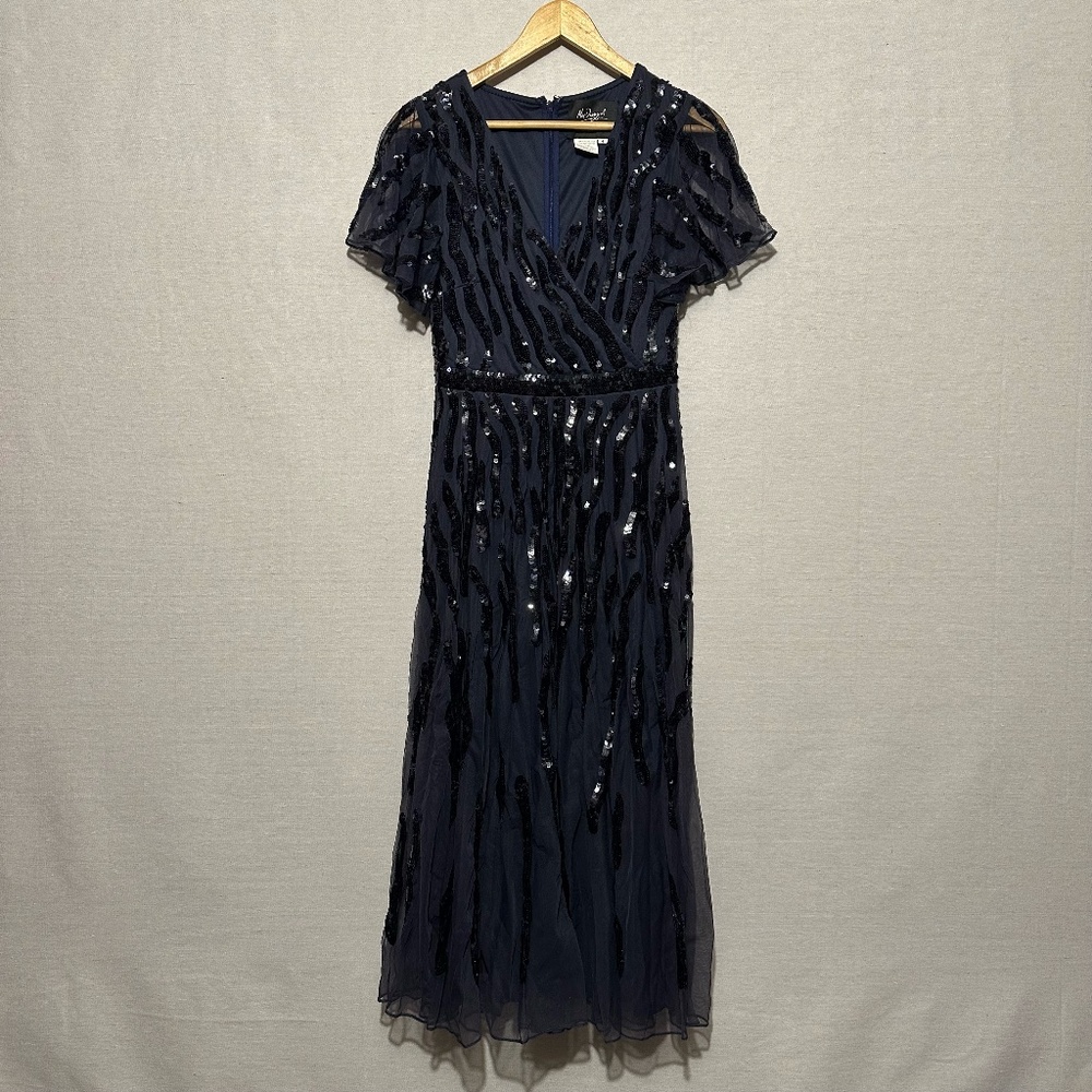 NWT Mac Duggal Flutter Sleeve Midi Dress - size 4
